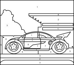 Dragster - Online Color by Number Page