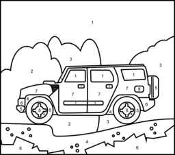 Off Road Car - Online Color by Number Page