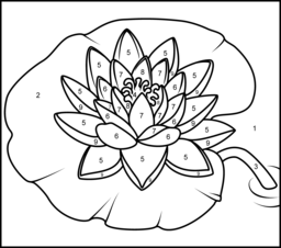 Water Lily - Online Color by Number Page