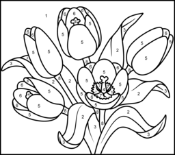 Tulip - Online Color by Number Page