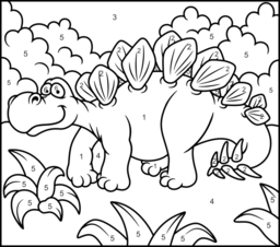 Stegosaurus - Online Color by Number Page