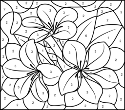 Tropical Flower - Online Color by Number Page - Hard