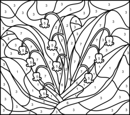 Lily of the Valley - Online Color by Number Page - Hard