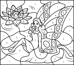 Water Fairy - Online Color by Number Page - Hard