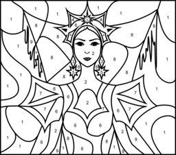 Snow Queen - Online Color by Number Page - Hard